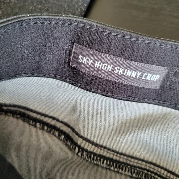 Torrid Sky High Skinny Crop Jean Premium Stretch Black Sparkle Women 14 - Picture 11 of 13